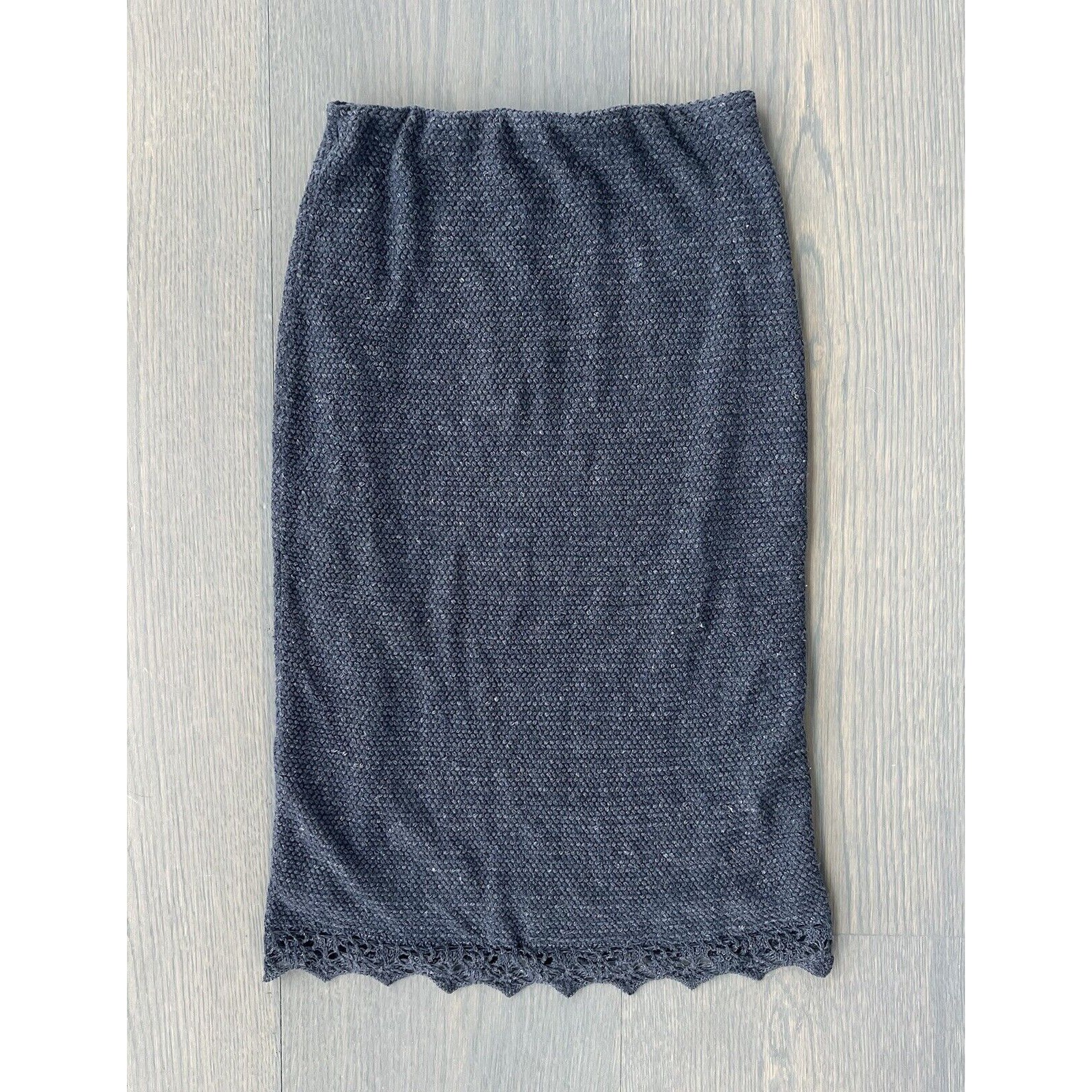 Ralph Lauren $1390 Purple Label Collection Nwt Spring Blue Woven Knit Skirt New